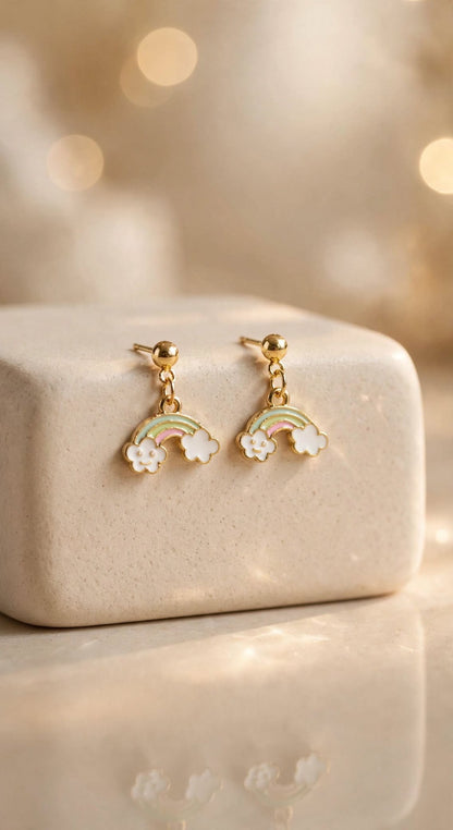Happy Rainbow Cloud Drop Earrings