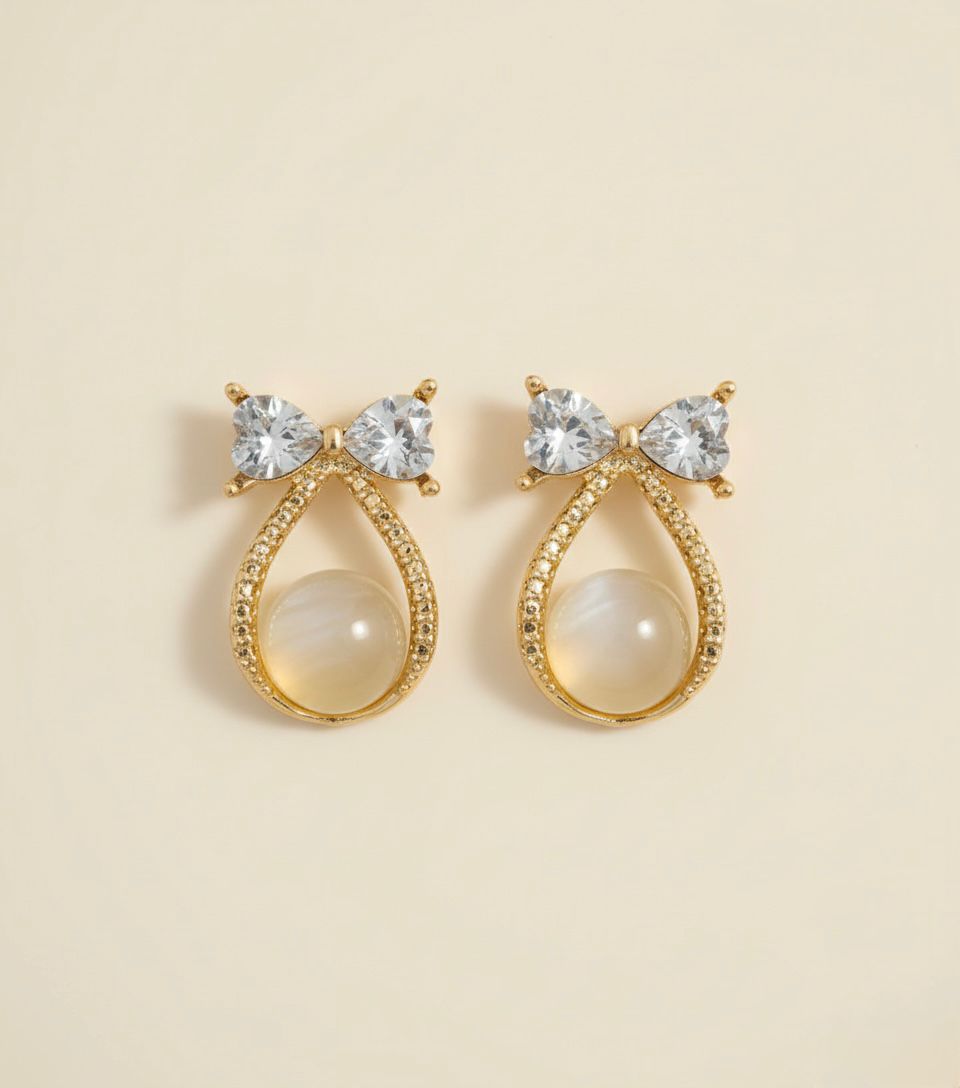 Regal Bow & Teardrop Studs