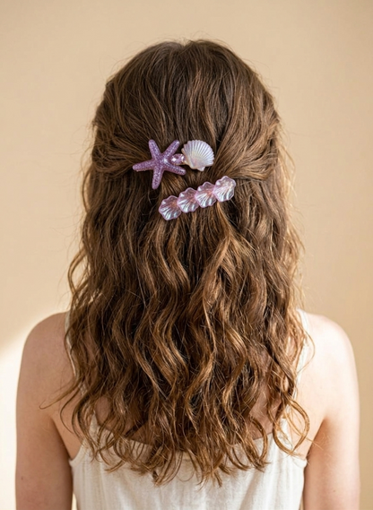 Lavender Shell Hair Clip