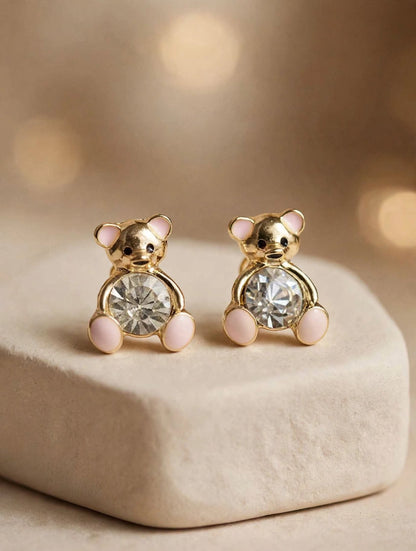 Cute Crystal Bear Earrings