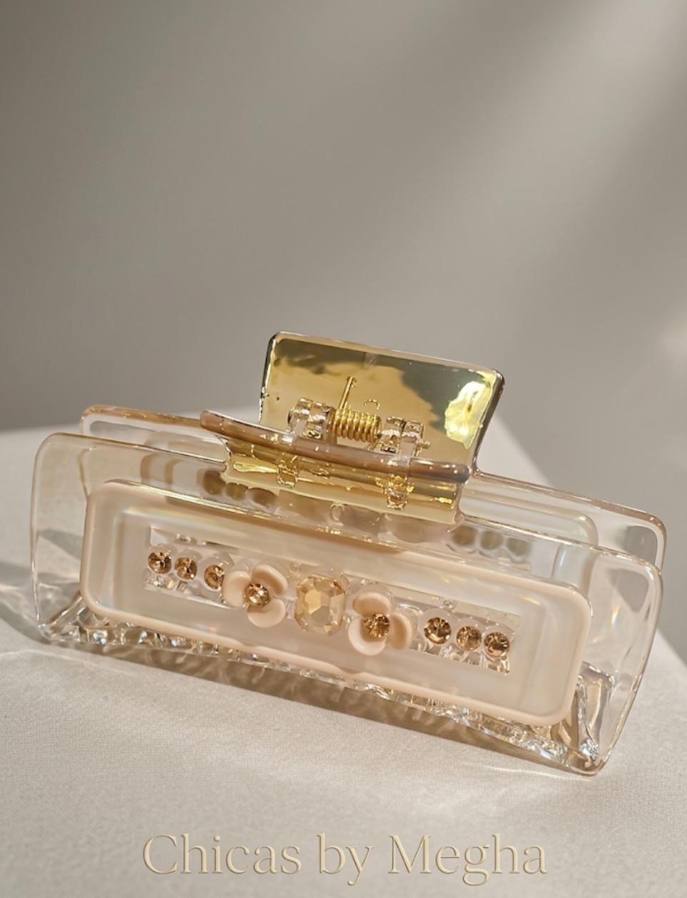 The Blossom & Gem Translucent Claw Clip ( Big Size)