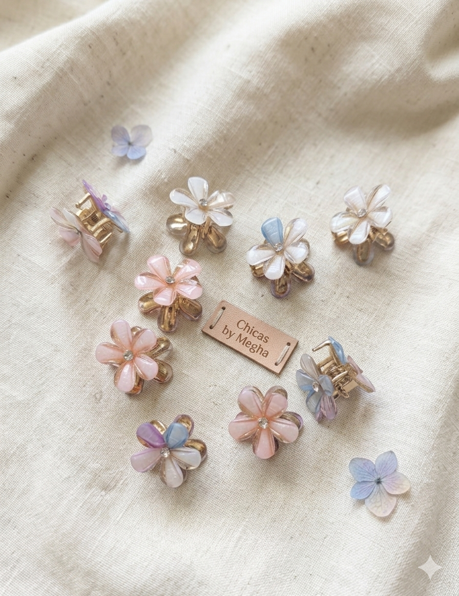 The Pastel Floral Mini Clip Set