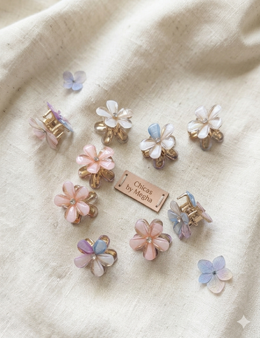 The Pastel Floral Mini Clip Set