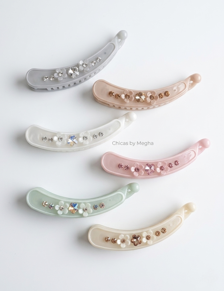 Meadow Crystal Banana Clips