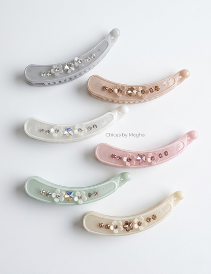 Meadow Crystal Banana Clips