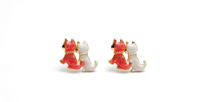 BFF Cuddling Cats Stud Earrings