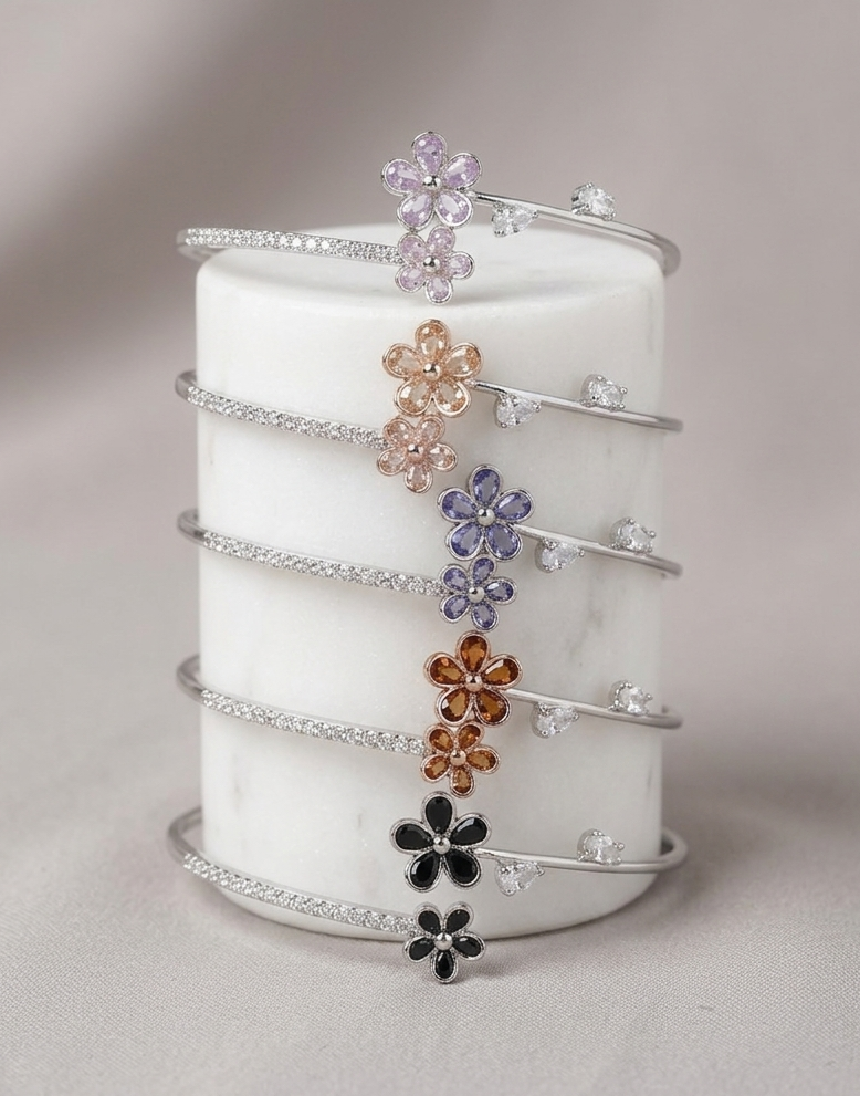 Petite Floral Cuff Bracelet (Small Size)
