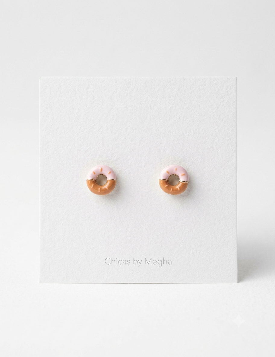 Glazed Donut Stud Earrings
