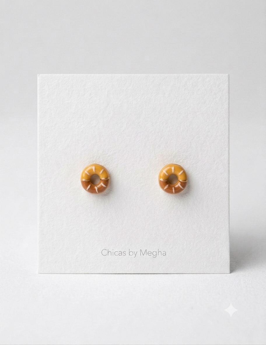 Glazed Donut Stud Earrings
