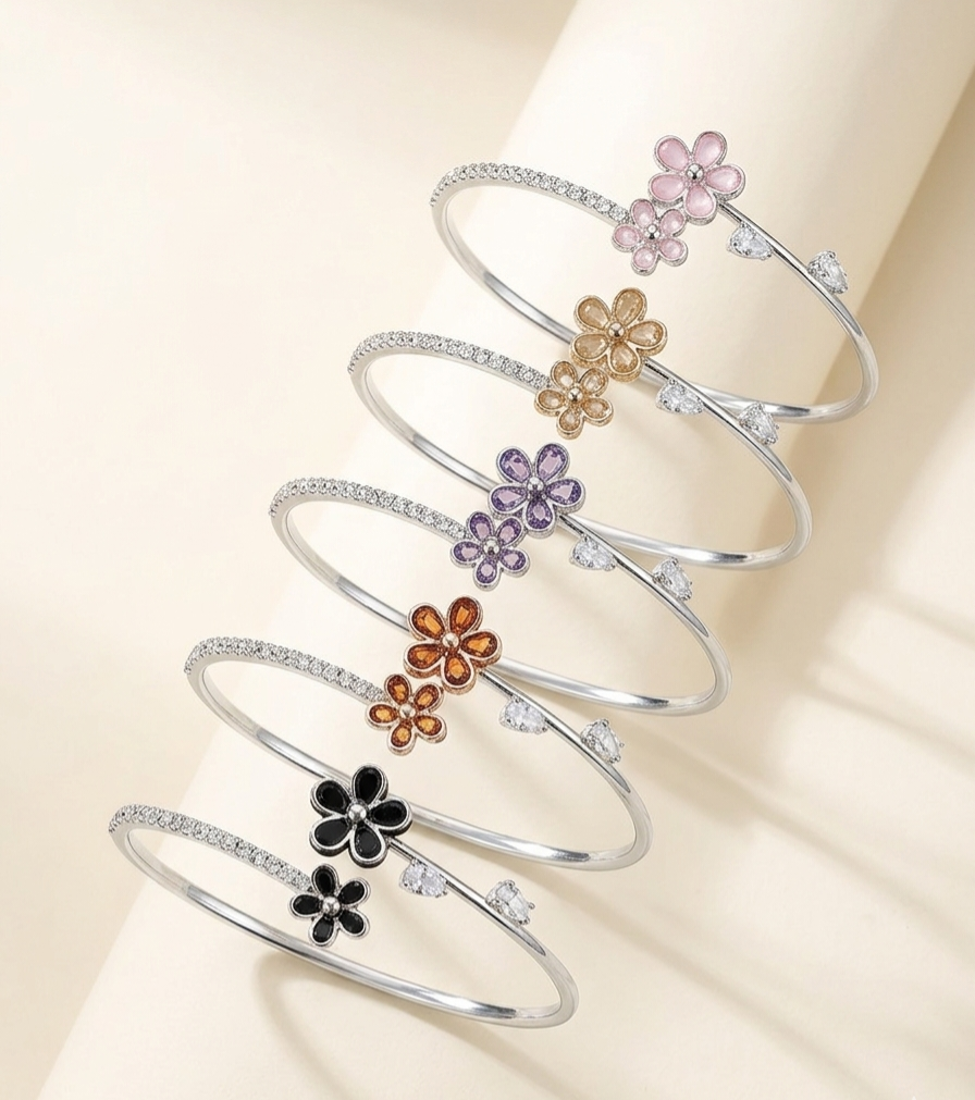 Petite Floral Cuff Bracelet (Small Size)