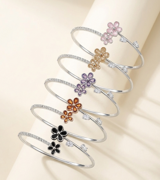 Petite Floral Cuff Bracelet (Small Size)
