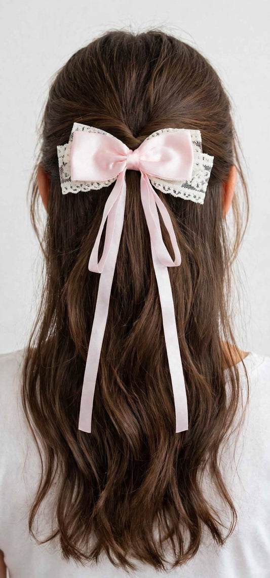 Amour Vintage Double-Layer Lace Bow Hair Clip