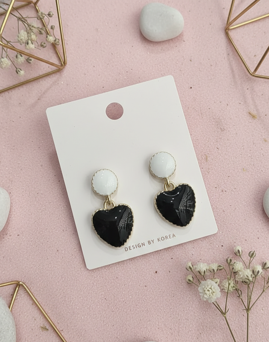 Sweetheart Marble & Shimmer Drop Earrings