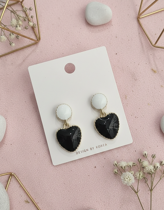 Sweetheart Marble & Shimmer Drop Earrings