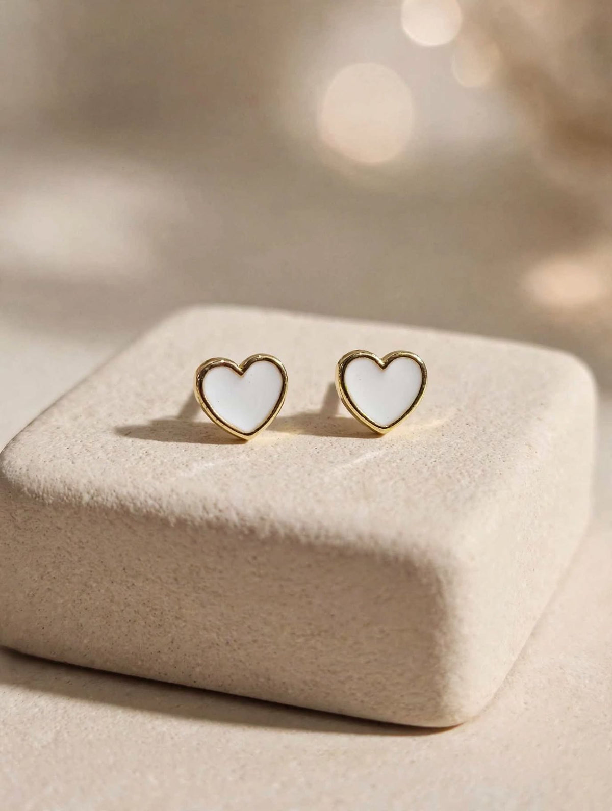 Mini Enamel Heart Stud Earrings
