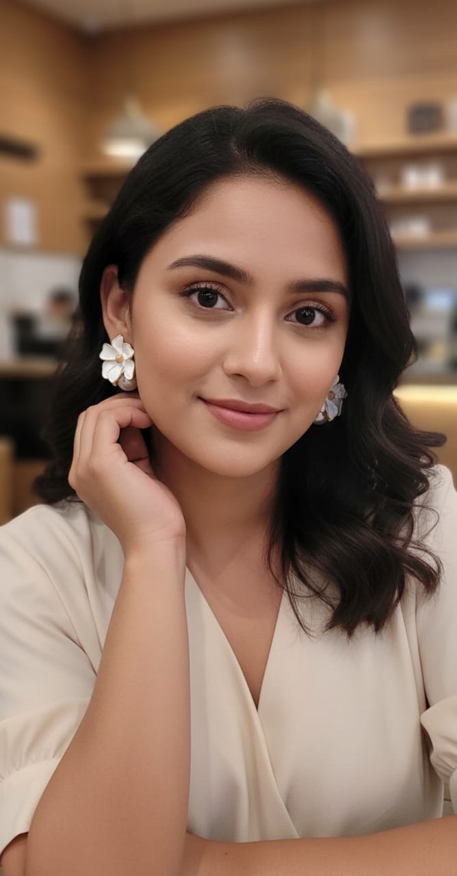 White Enamel Earrings