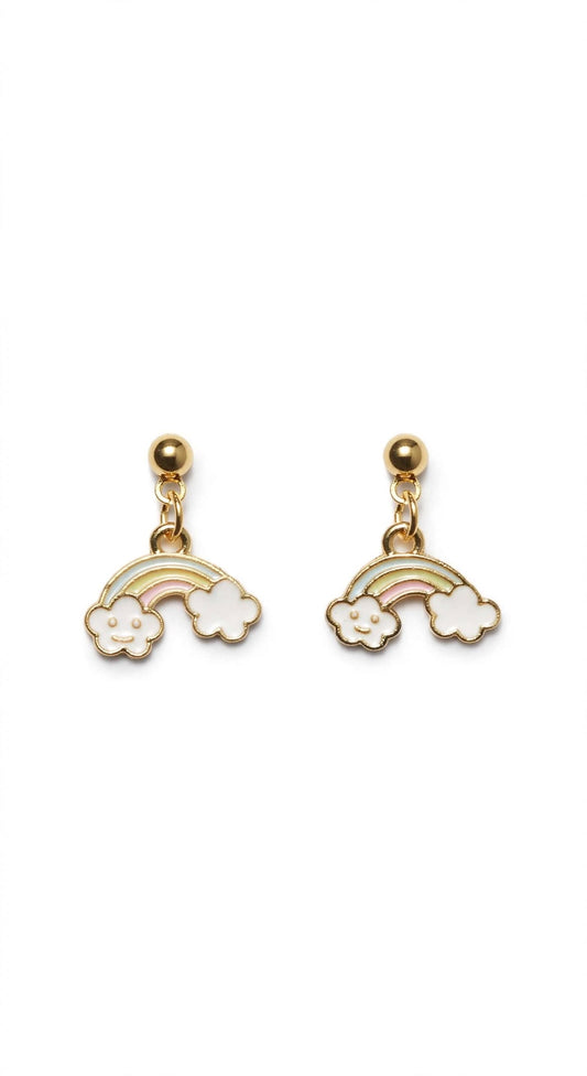Happy Rainbow Cloud Drop Earrings