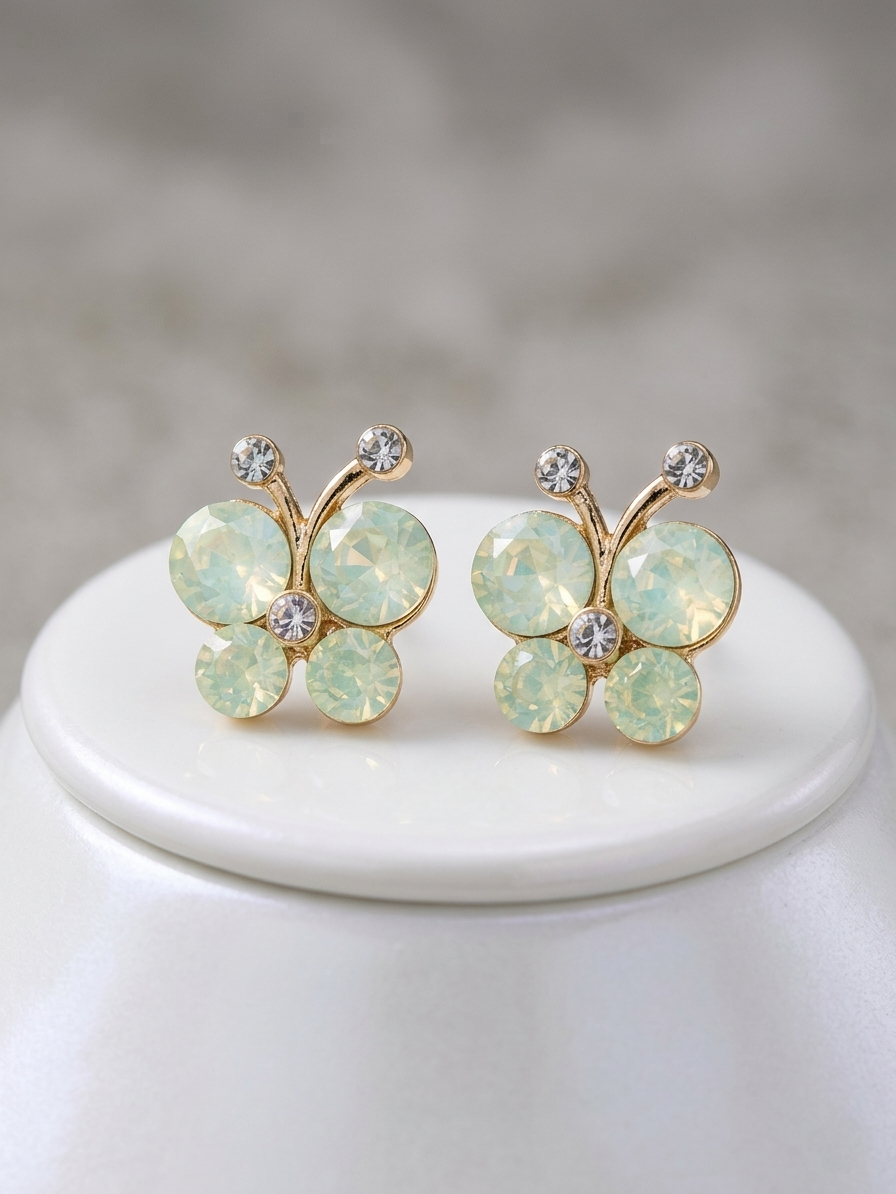 Crystal Flutter Butterfly Studs