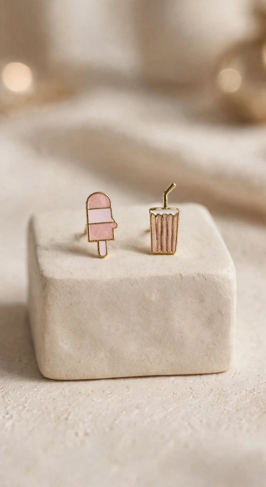Popsicle & Milkshake Mismatch Stud Earrings