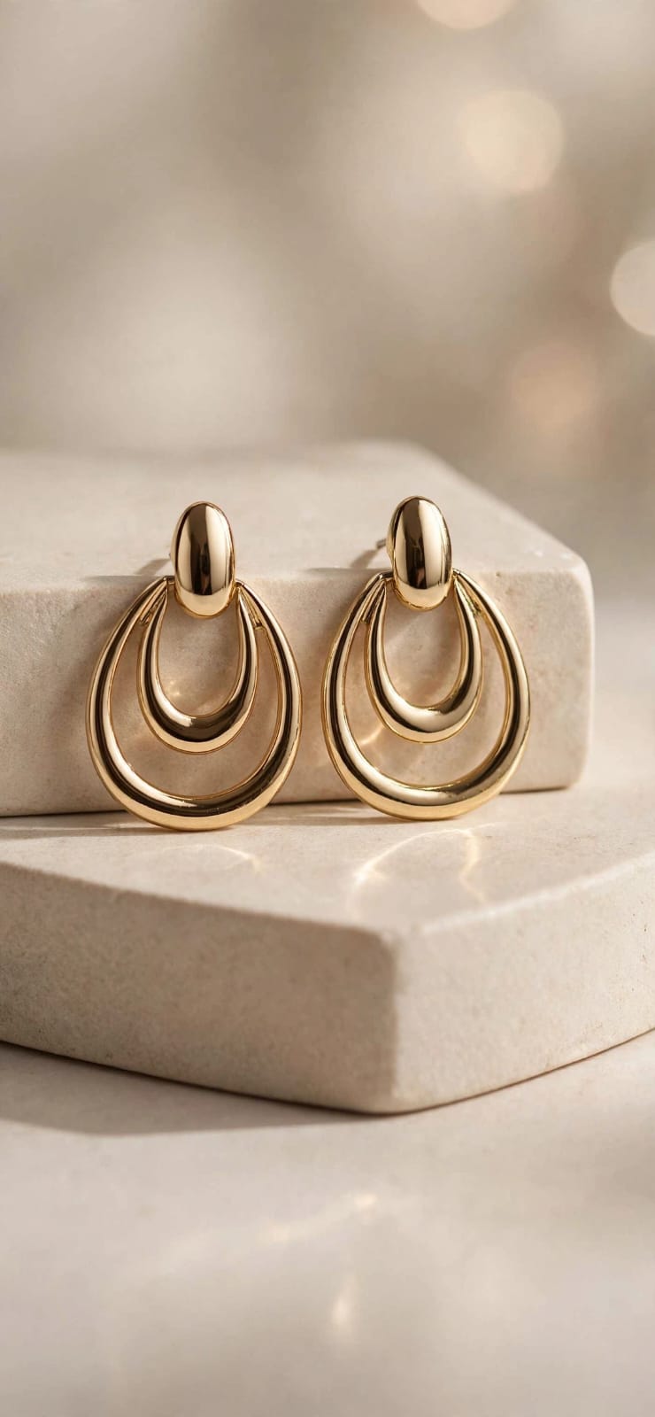Infinity Double Hoop Drop Earrings