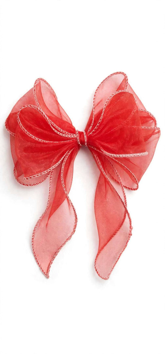 Oversized Sheer Organza Bow Hair Clip