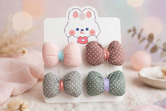 Puffy Polka Dots Bow Hair Clip