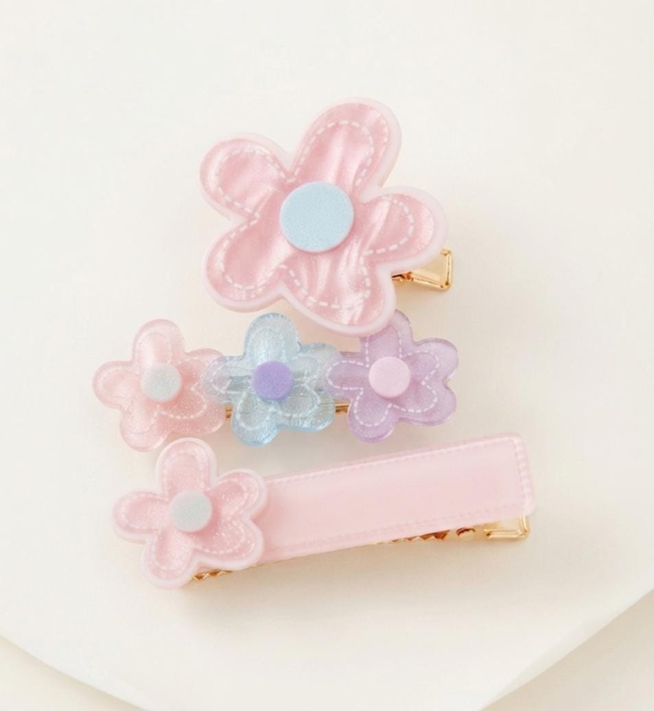 Pastel Blossom Hair Clip Set of 3