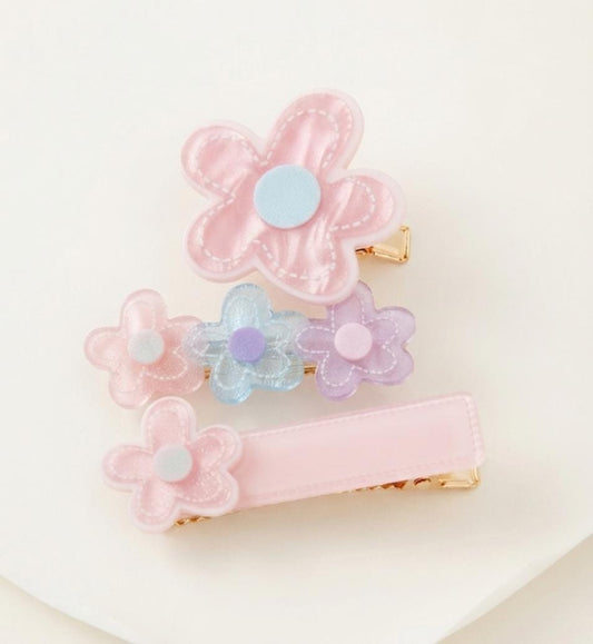 Pastel Blossom Hair Clip Set of 3
