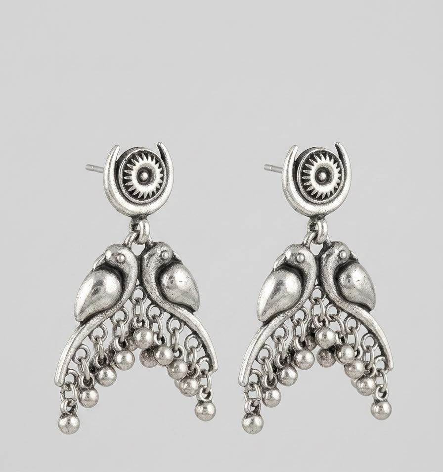 The Avian Aura Oxidized Jhumkas