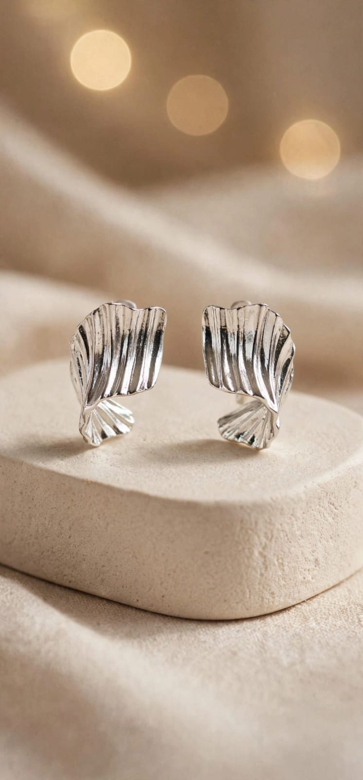 Whisper Leaf - Textured Statement Studs