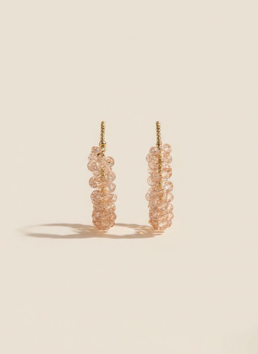 Crystal Cluster Hoop Earrings