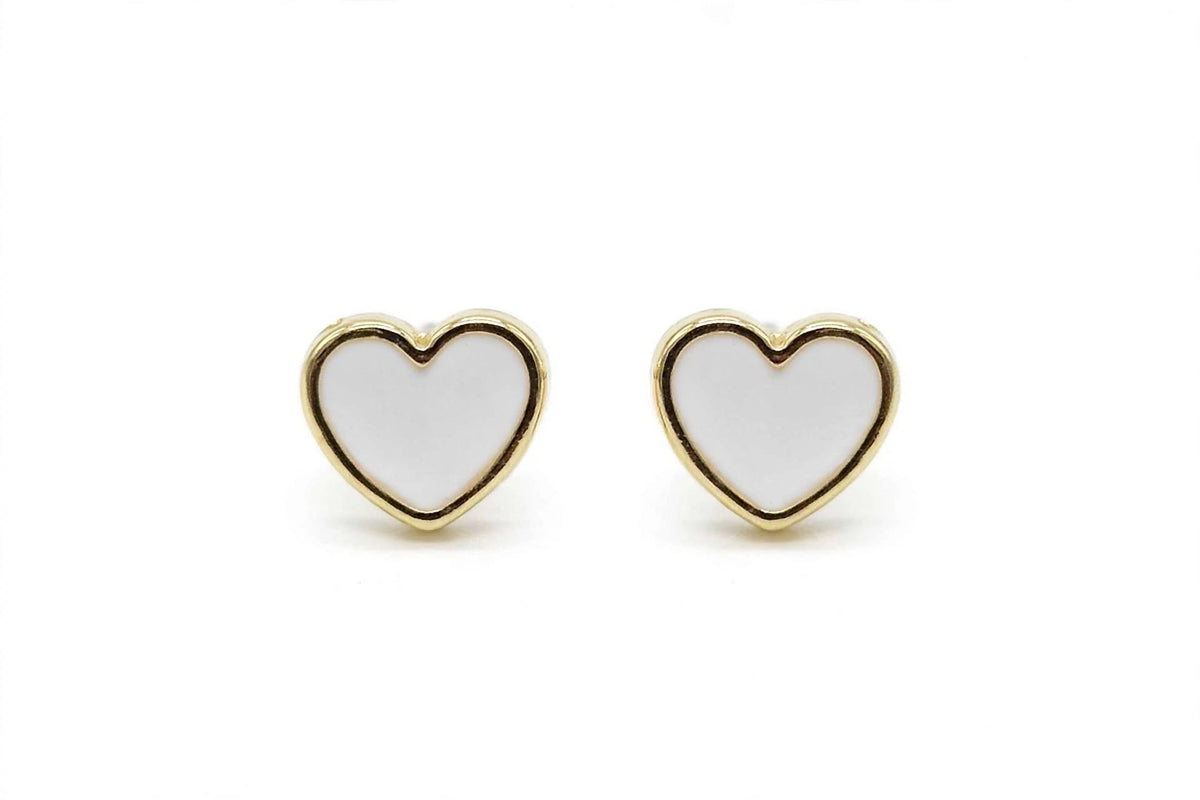 Mini Enamel Heart Stud Earrings