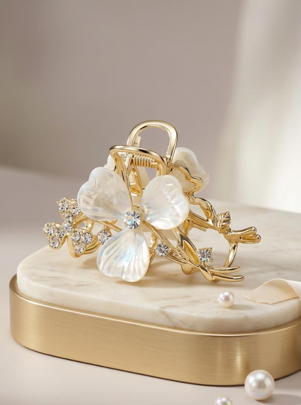 The Shimmering Petal Claw Clips