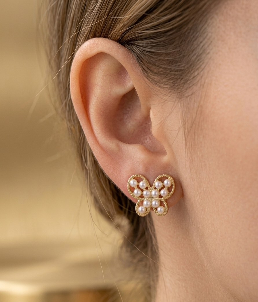 Pearl Butterfly Studs
