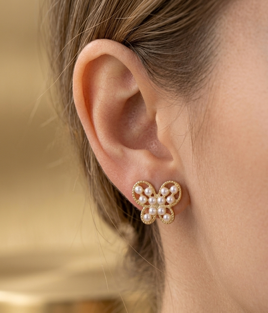 Pearl Butterfly Studs