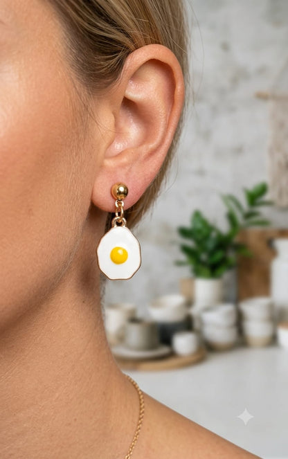 Sunny-Side Up Egg Drop Earrings
